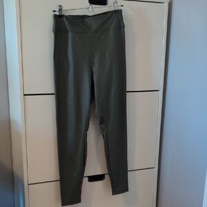 Offline By Aerie - Real Luxe Faux Leather Legging - Green - Large Short